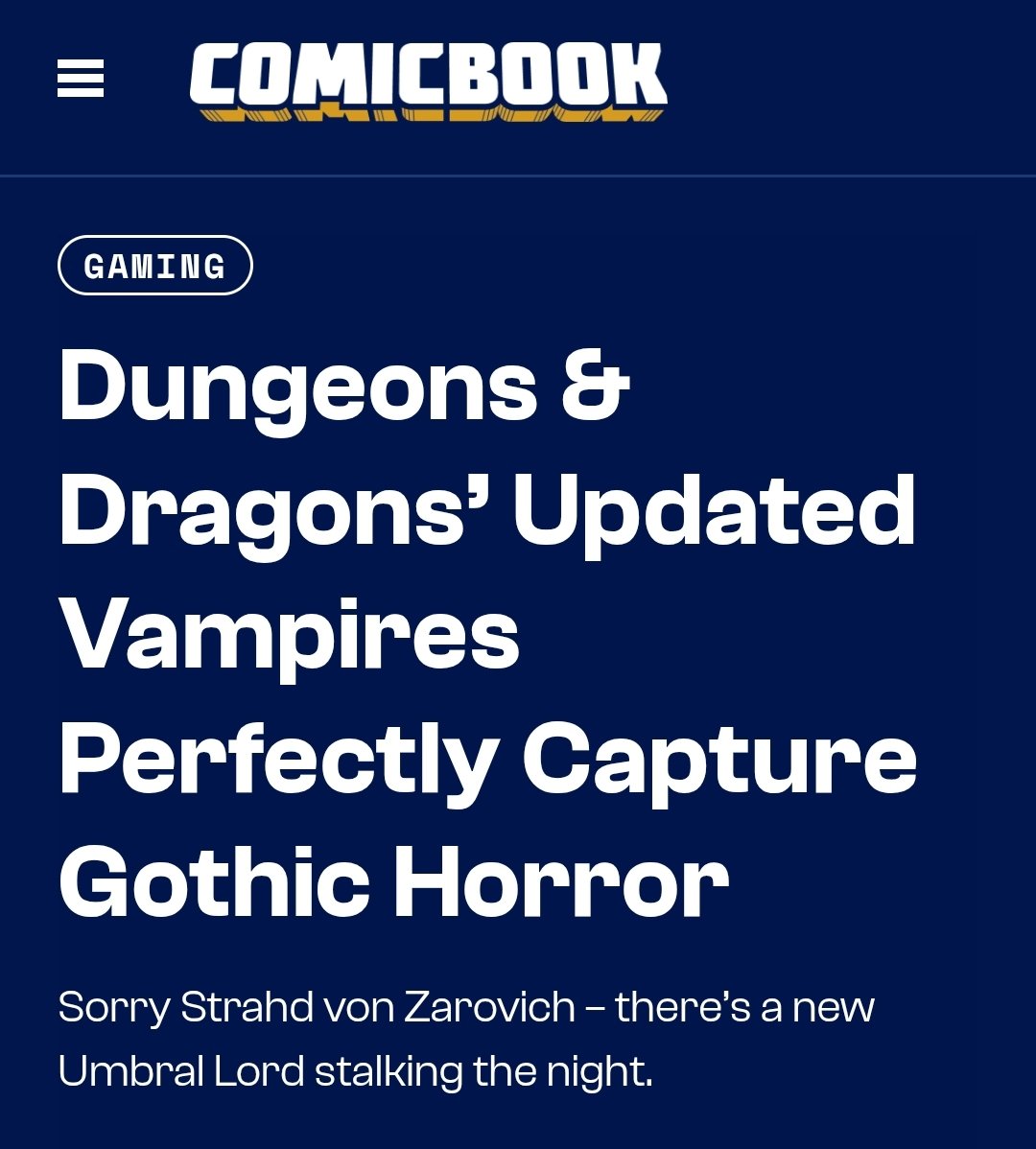 5e is the perfect engine for gothic horror now that vampires can *checks notes* grapple without a saving throw.