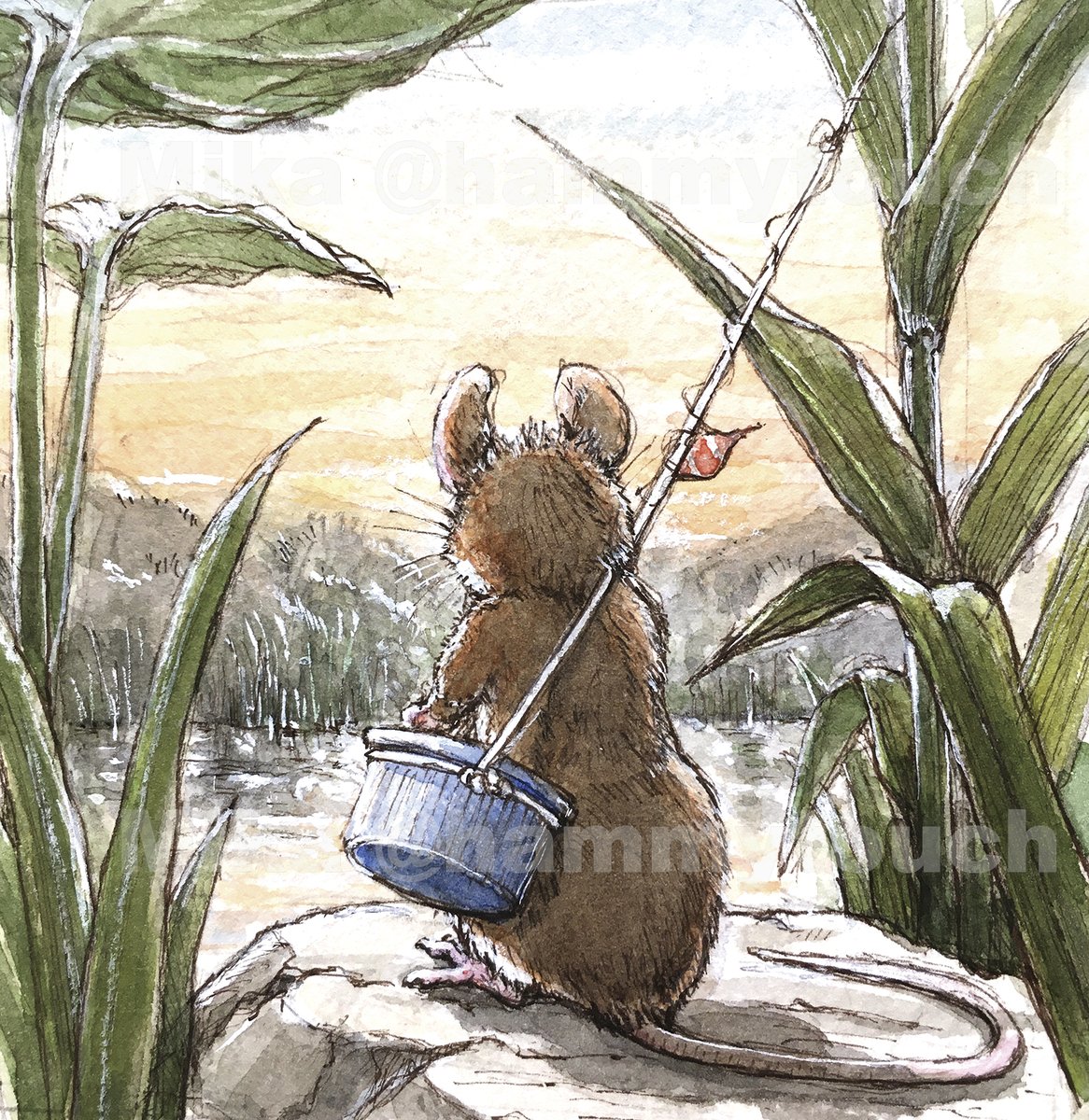 ちゅーちゅーちゅーで、今日は #ねずみの日 2025
<:3)~

「たのしい いちにち」#水彩
#小さいねずみの小さな世界