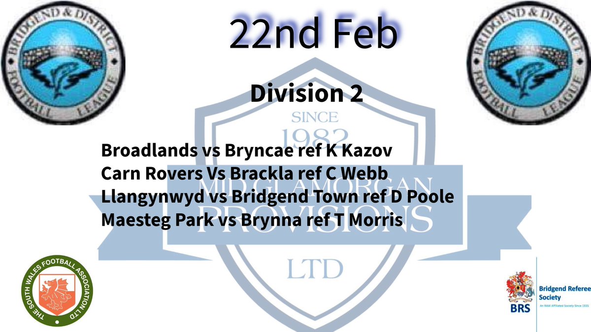 Last week's results and today's fixtures