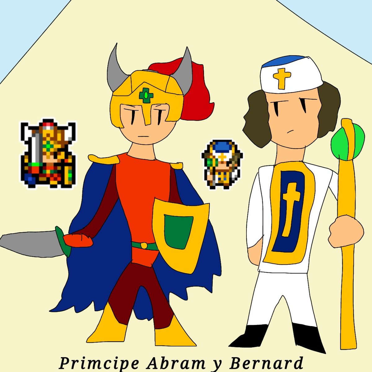 Príncipe Abram y Bernard.
Personajes de "Dragón sinker"
#art
#dragonsinker 
#juegos