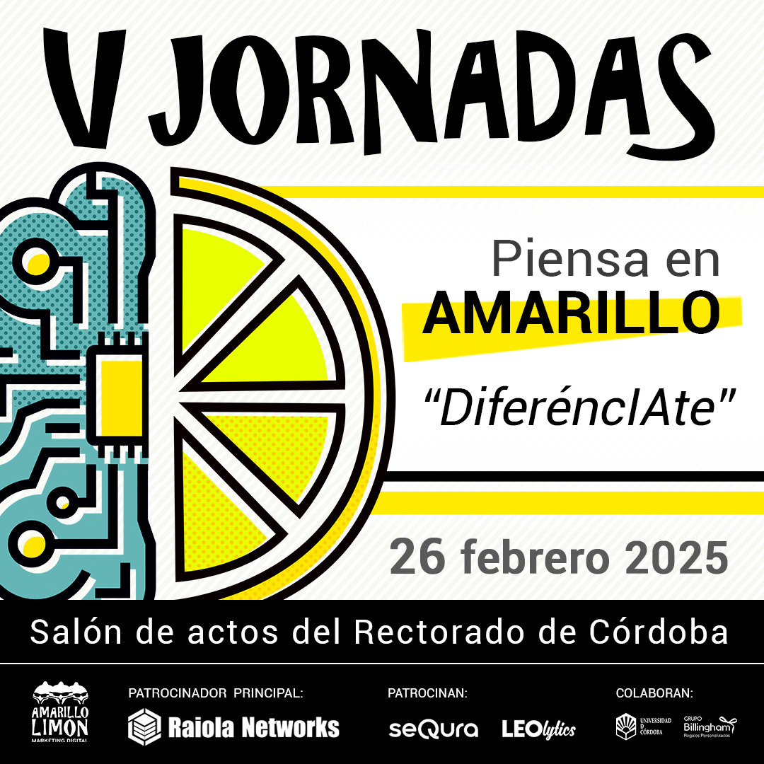 ¡Vuelven las jornadas Piensa en Amarillo de <a href="/AmLimon/">Amarillo Limón 🍋</a>! Ponte al día con lo último en estrategia digital 😎👇🏽

🍋 Córdoba
🍋 26 de febrero
Inscríbete gratis aquí: s.mtrbio.com/qtxqjrschq