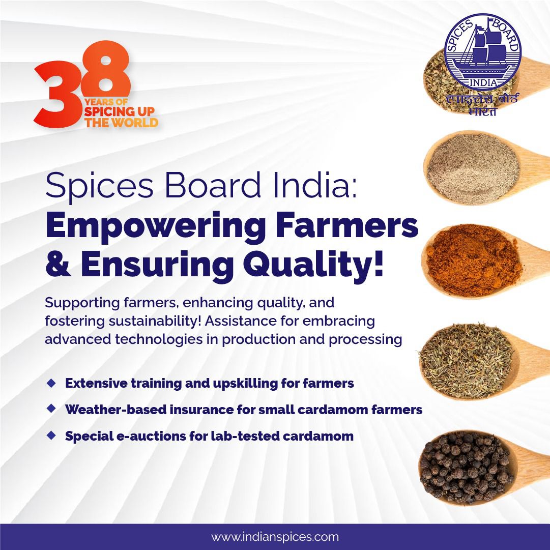 Spices_Board's tweet image. Spices Board India is committed to empowering farmers and ensuring world-class quality, making Indian spices a global favorite! 
@DoC_GoI 
#SpicesBoard #EmpoweringFarmers #QualityFirst #IndianAgriculture