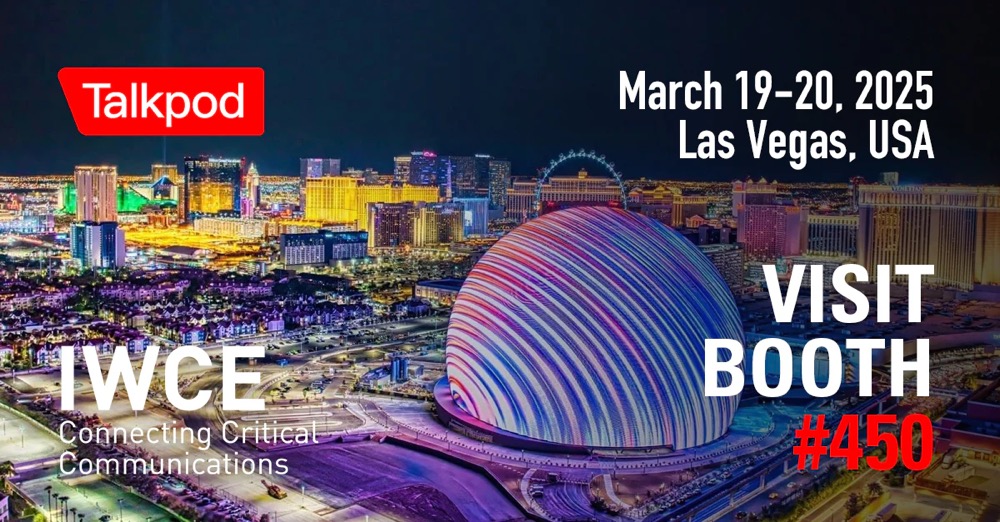 TalkpodTech's tweet photo. 🚀 Talkpod unveils cutting-edge comms tech at #IWCE2025! Join us at Booth 450, March 19-20, Las Vegas. See new DMR, 5G PoC, TDR, HAM, GMRS/FRS &amp; smart accessories. Don't miss out! #CriticalComms #DMR #5G #HAMRadio #Talkpod https://t.co/2llyMkmPxo https://t.co/qAMEDOypyK