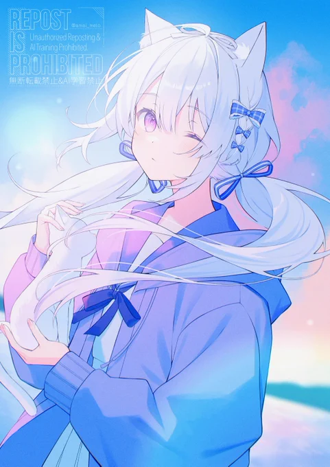 白い猫#skeb #イラスト 