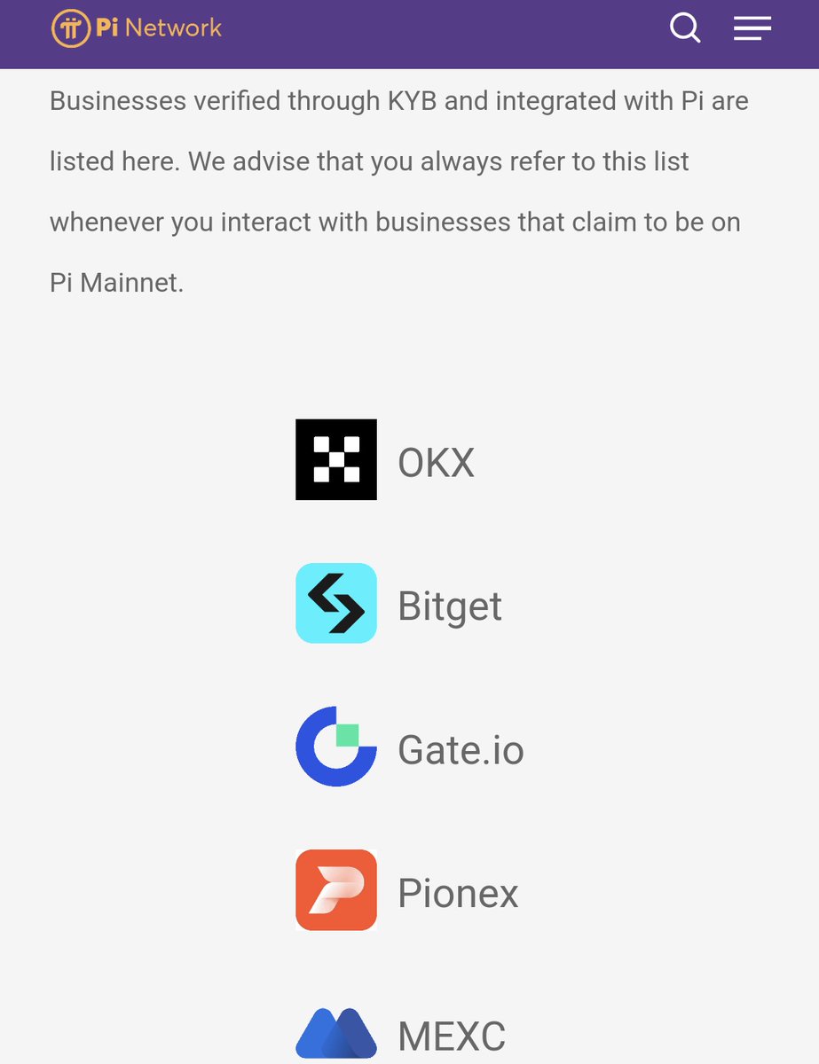 🚨 MEXC exchange has been added to the list of KYB-verified businesses on Pi Mainnet. 

I wonder why only exchanges are getting reported.