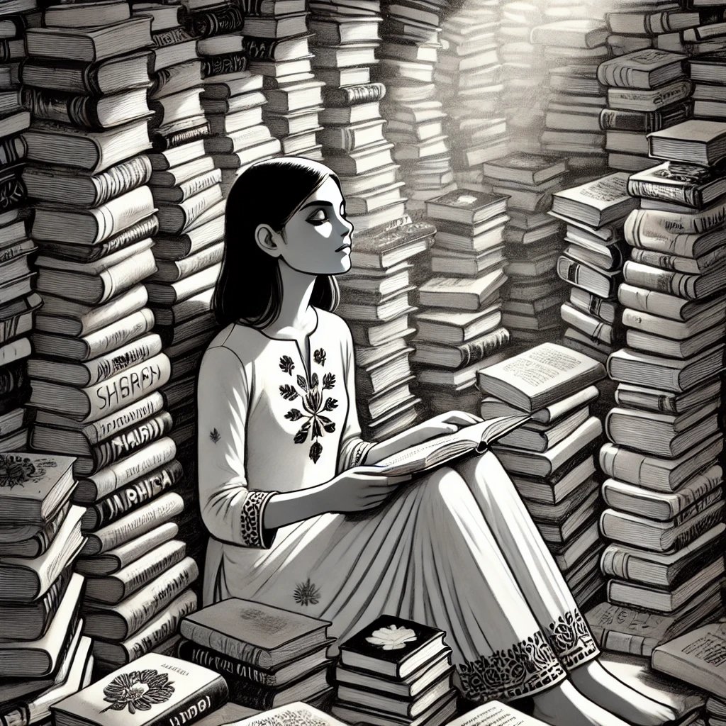whitecoatwriter's tweet photo. Lost in the sea of books,
So I could be found in poetry. 

#whitecoatwriter
PC: AI https://t.co/cdruHhfaQz