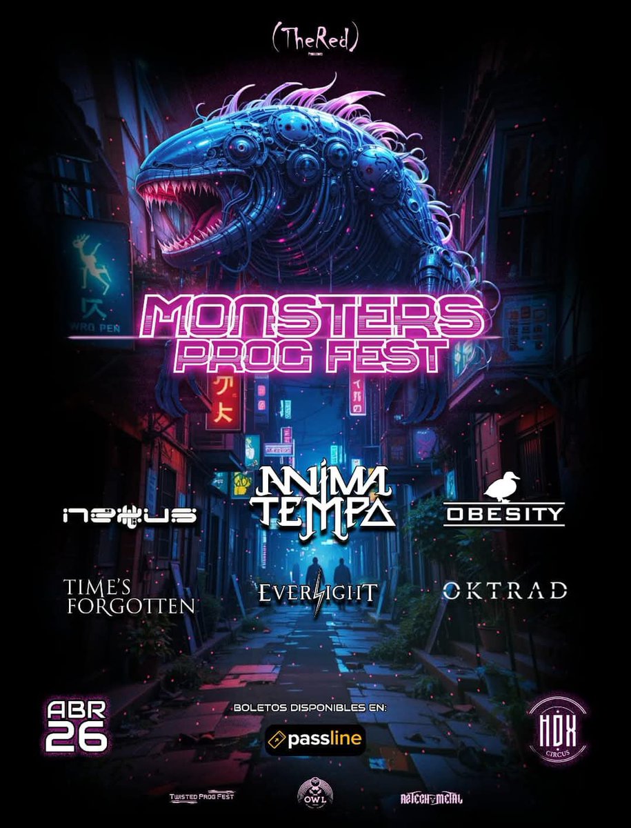 Monsters Prog Fest - Line-up 🔥 🤘😈 

🗓️ 26 de abril de 2025
📍 <a href="/HDXCircusBar/">hdxcircusbar</a>, CDMX 🇲🇽 

Boletos en <a href="/PasslineMexico/">Passline Mx</a>: passline.com/eventos/monste… 

#MonstersProgFest #TheredProducciones #Passline #MetalFestival #MetalMusic #Progressive #ProgressiveMetal #Djent #HDXCircusBar #CDMX