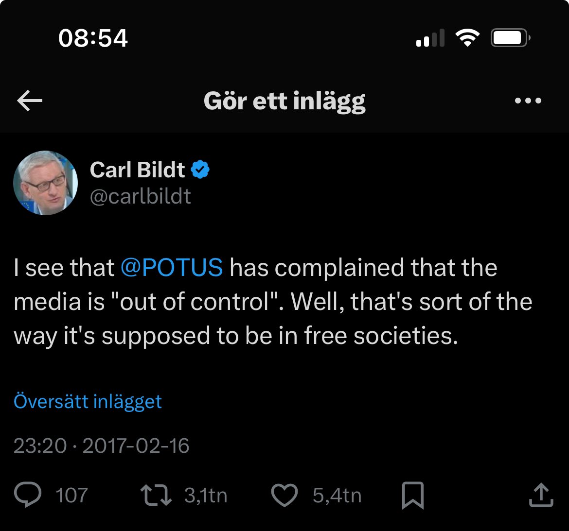 mpawlo's tweet photo. Carl Bildt masterclass. https://t.co/ilwii434fN