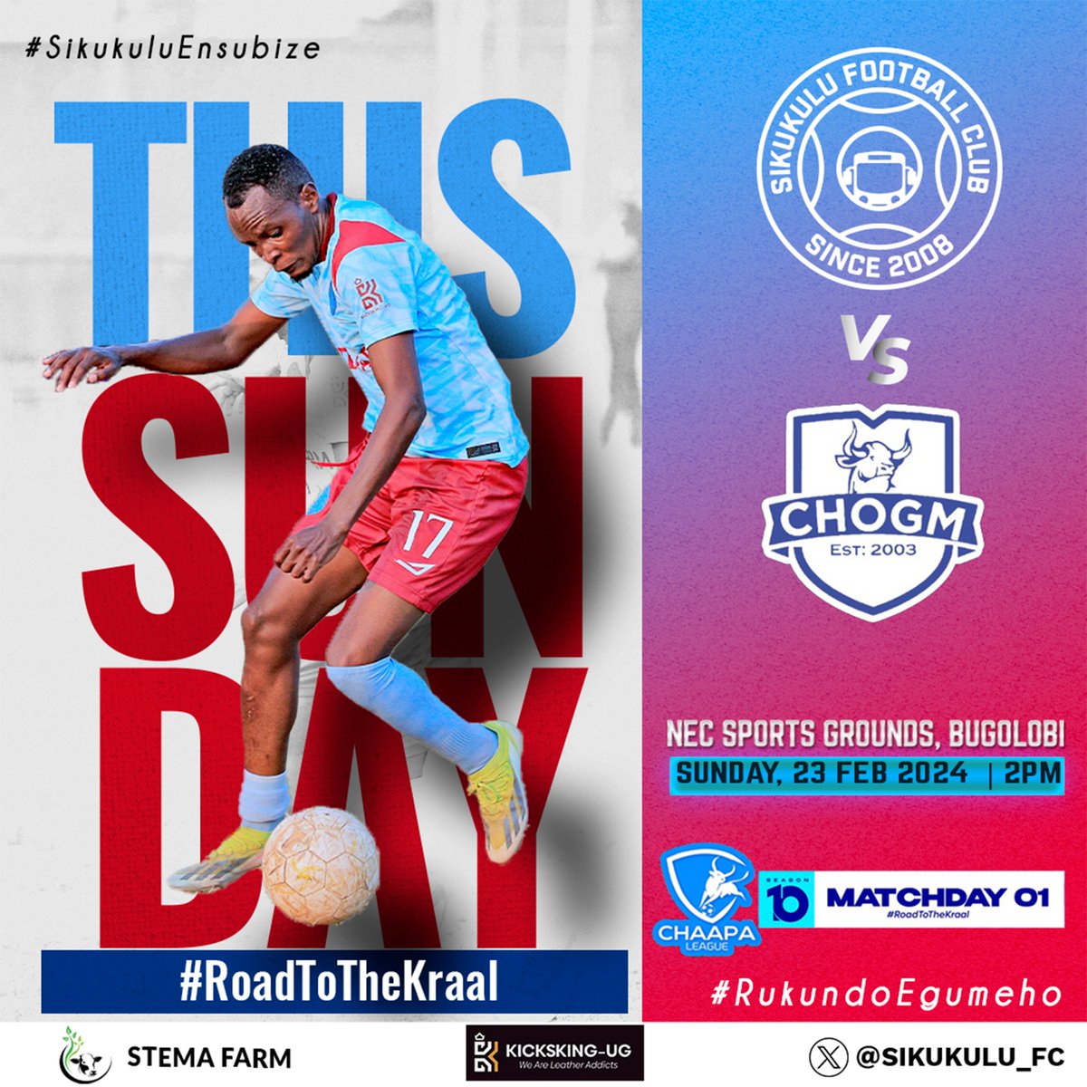 Sikukulu_fc's tweet photo. Back in action! This Sunday we kickstart our @ChaapaLeague #RoadToTheKraal against @ChogmFc. The journey begins—#Obunuzi10. #RukundoEgumeho https://t.co/1QWnKO93jx