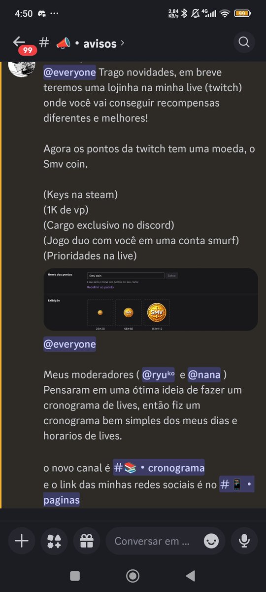 Novidades chegando no meu servidor do Discord!