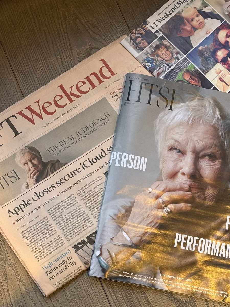 ewanventers's tweet photo. Get your copy of @ftweekend - hilarious interview with Dame Judi over tea & champagne! #HTSI #ftweekend #damejudidench https://t.co/ZbqwKe0SRW