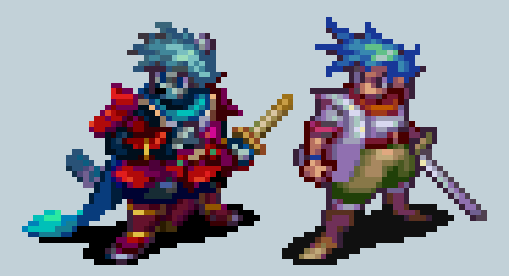 Breath of Fire 3 was on my mind, and it inspired me to do a little Iaido sprite edit! Ryu from this one has some natural Iaido-vibes, so it felt like a good fit, hm hm.  

The last time I sprite edited was FF6 sprites... BoF3 was definitely much tougher.