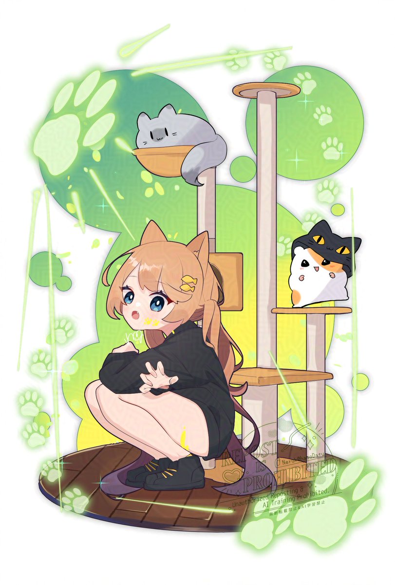 シエルちゃん🐈‍⬛💚
 #oc  #ねこの日