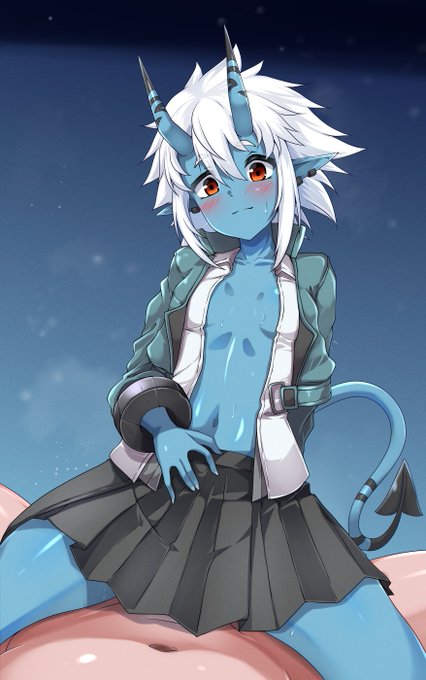 蒼角が乗っかって上下運動してるだけの絵 