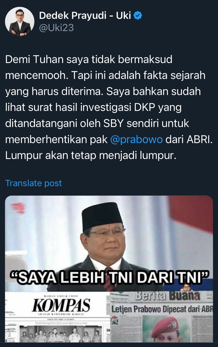 realfedinuril's tweet photo. Agak mirip dengan Anda &amp; @budimandjatmiko ya, Pak Jubir @Uki23
Menuduh dan menghina @prabowo , tapi ditawari jabatan, diambil juga 🤔 https://t.co/o6NavlHdnS