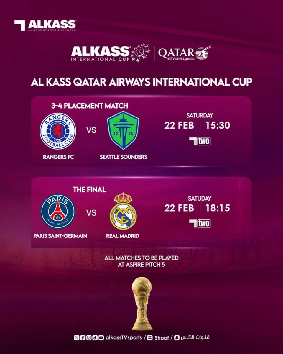 Ashton Riggs (@ashriggssports) on Twitter photo Match Day! <a href="/TopDrawerSoccer/">TopDrawerSoccer</a> <a href="/PrepSoccer/">Prep Soccer ⚽️</a>
Alkass International Cup 3rd place match. 2.22.25, 2:15 am PST Match Day! <a href="/TopDrawerSoccer/">TopDrawerSoccer</a> <a href="/PrepSoccer/">Prep Soccer ⚽️</a>
Alkass International Cup 3rd place match. 2.22.25, 2:15 am PST