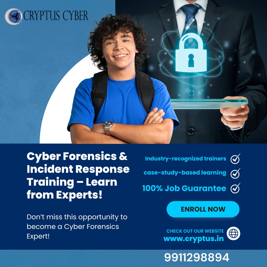 cryptushack's tweet photo. Cyber threats are evolving, and organizations need skilled professionals who can investigate, analyze, and respond to security incidents effectively. 

📅 Limited seats available! Enroll today at 👉 https://t.co/XChrEkQIQg

#CyberForensics #IncidentResponse #EthicalHacking https://t.co/kjNMX7LtMR
