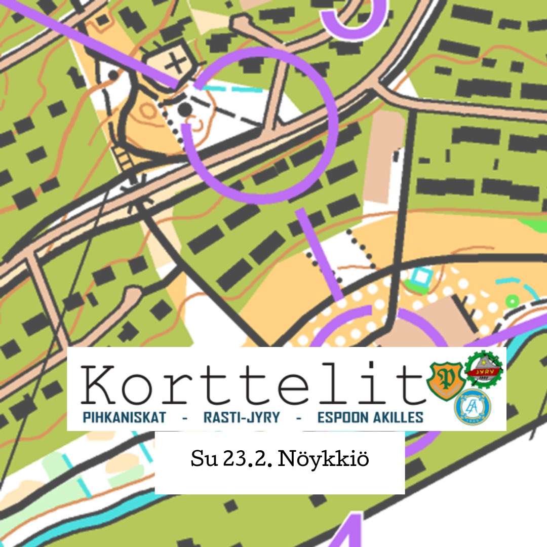 Korttelirastit järjestetään su 23.2 Nöykkiön koululla. 

Karttojen myynti: klo 10.00-11.30
Osoite: Oxfotintie 2, Espoo
Hinta: 7 euroa, alle 19 v. 3 euroa

Tervetuloa!