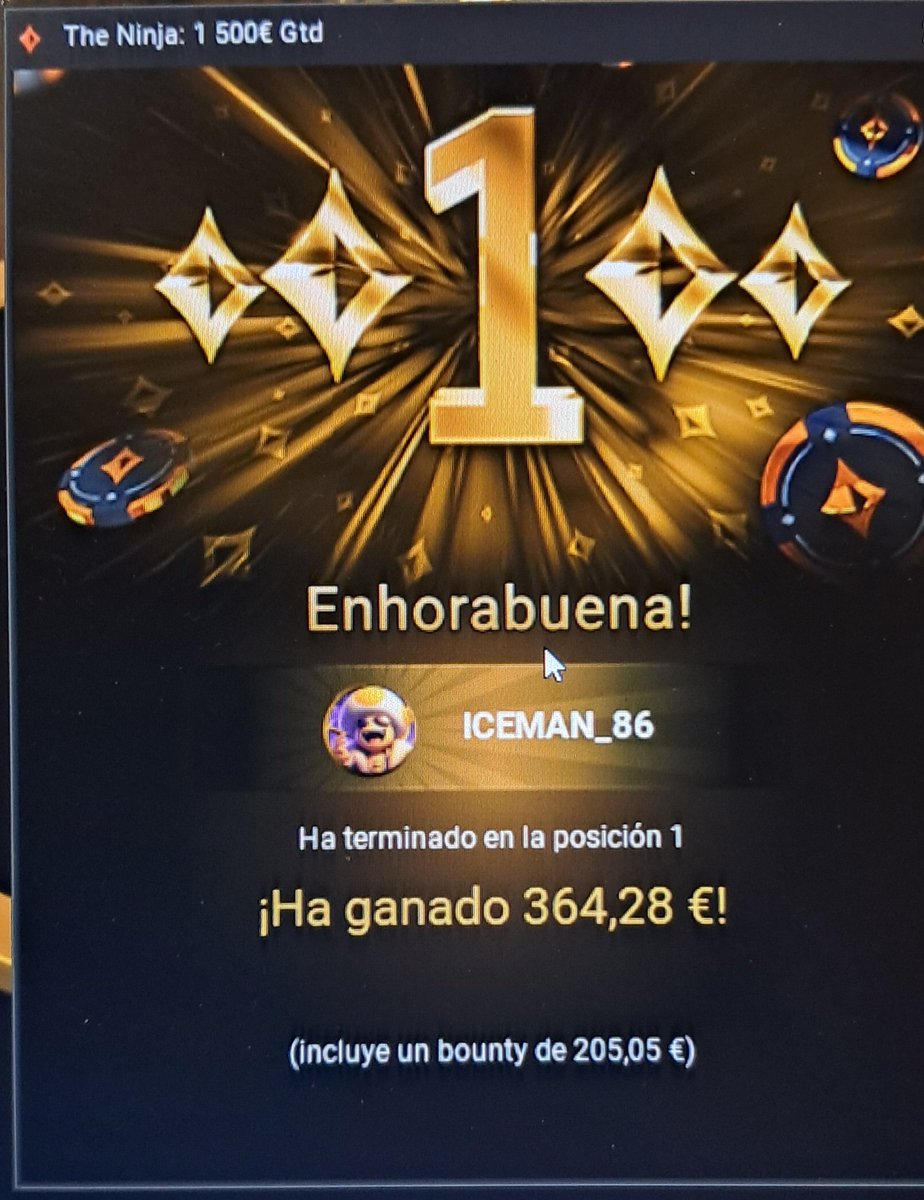Victoria de ayer en el ninja de 20s de <a href="/partypoker/">PartyPoker</a> llevaba unos días sin runear en party por la bajada de garantizados, pero ayer me metí solo a jugar el ninja y nos lo llevamos para casa.