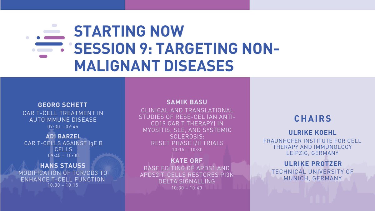 ICLE_lymphocyte's tweet photo. Session 9: "TARGETING NON-MALIGNANT DISEASES" with Chairs: Ulrike Koehl & @UlrikeProtzer
🎤 🔬Speakers: Georg Schett, @barzel_adi, Hans Stauss, Samik Basu & @kate_orf
#ICLE2025 #LymphocyteEngineering #TCell
@TU_Muenchen @FraunhoferIZI @LondonU @TelAvivUni @CabalettaBio https://t.co/5fuYTJjAmX