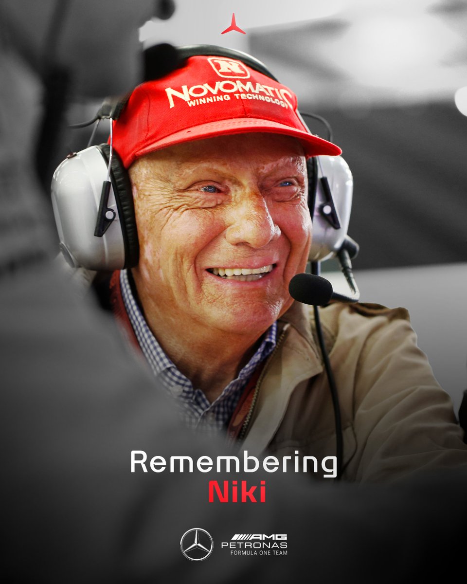 MercedesAMGF1's tweet photo. Remembering a legend of @F1 on his birthday ❤️ We miss you, Niki. But know you're still with us every step of the way. https://t.co/tOORSOvycJ