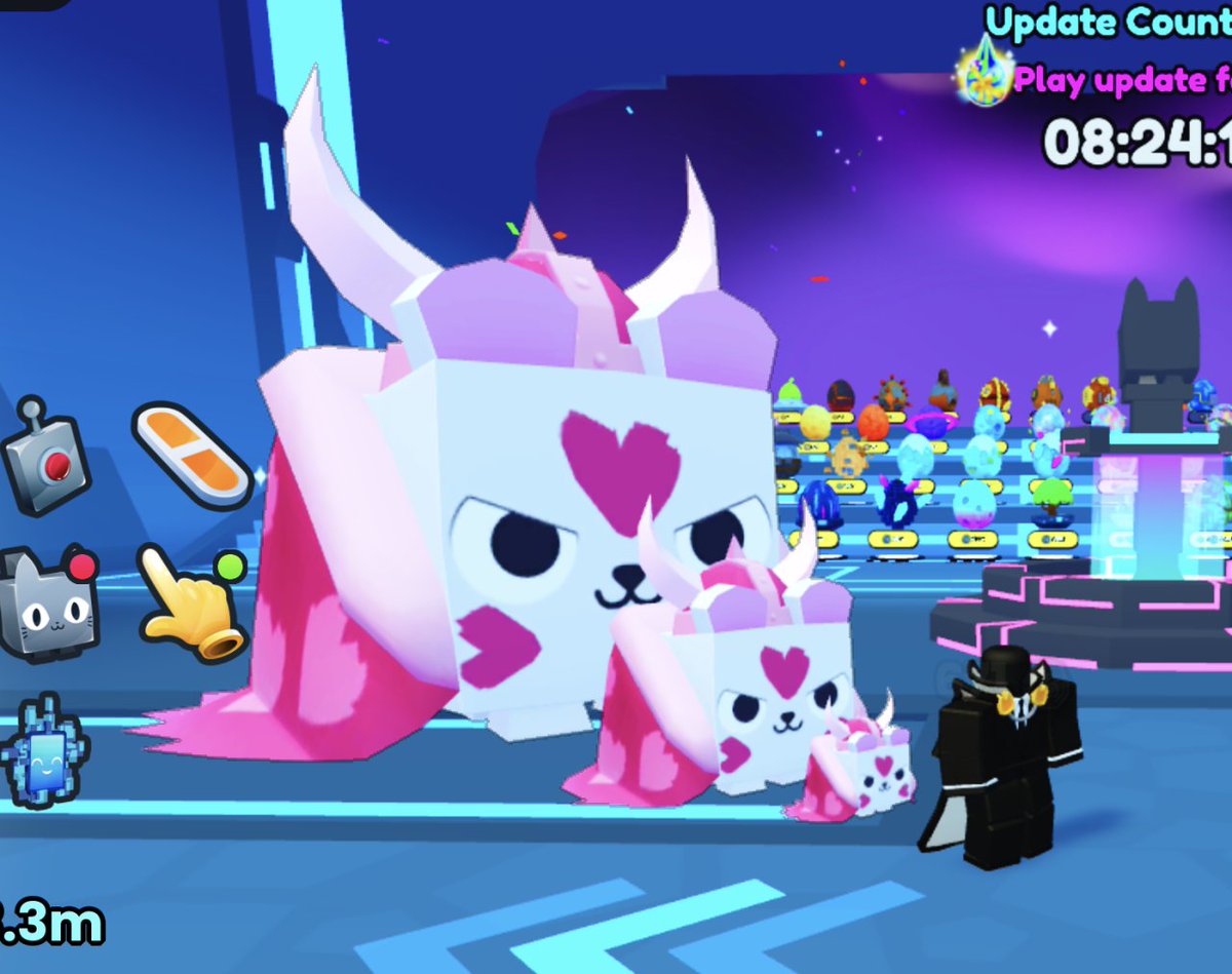 ComeandCookwit1's tweet photo. Hatched my first ever titanic pet! 
After days of grinding and reaching 61x titanic luck chance and getting only 4 huges to show for it.. felt like a good change.
#PetSimulator99 #petsim99 #BigGame #ROBLOX https://t.co/ZhcyzFx14T