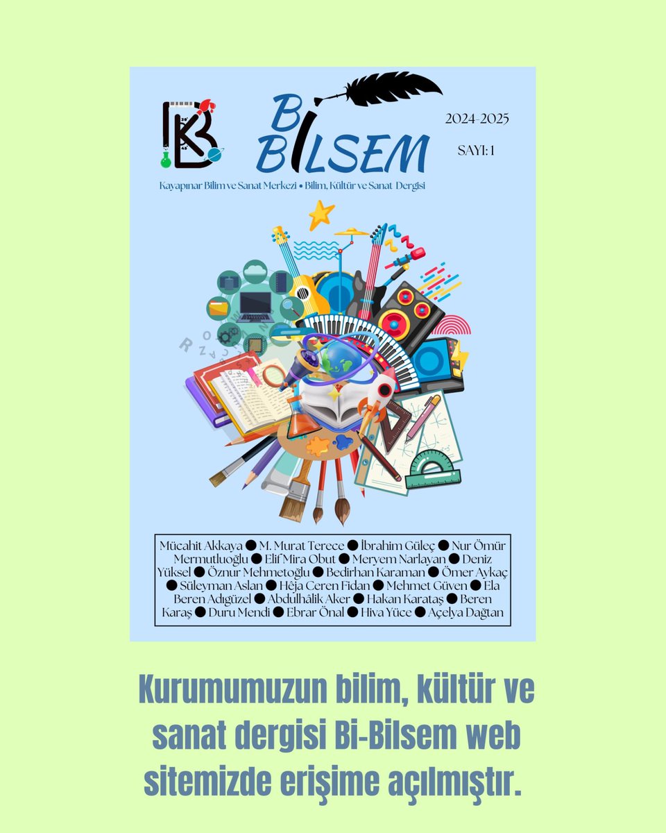 KayapinarBILSEM's tweet photo. Kurumumuzun Türk Dili ve Edebiyatı öğretmeni Abdulhalik Aker'in öncülüğünde hazırlanan dergimizde öğrencilerimizin yazınsal ve görsel çalışmalarının yanı sıra öğretmenlerimizin yazıları ve müzik zevklerinin de yer aldığı bir köşe var. İyi okumalar dileriz.@tcmeb @Diyarbakirmem https://t.co/KSq2r1zDnb