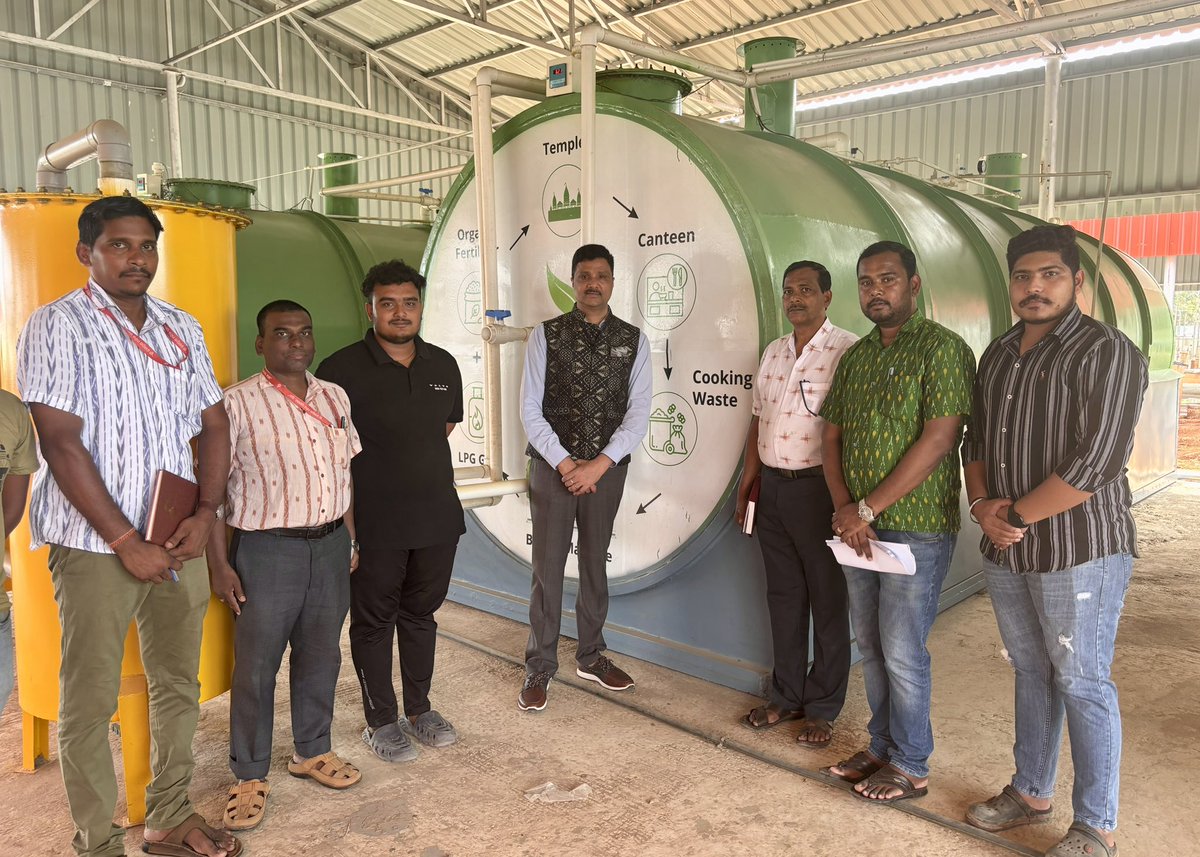 arvindpadhee's tweet photo. The sacred waste materials of Shree Jagannatha Temple like Mahaprasad wastage, flowers & tulasi offered to deities and vegetable wastage from Rosaghara will soon be treated for generation of compost and biogas. The plant, supported by @pgcilindia at MalatiPatpur, Puri is nearing completion.