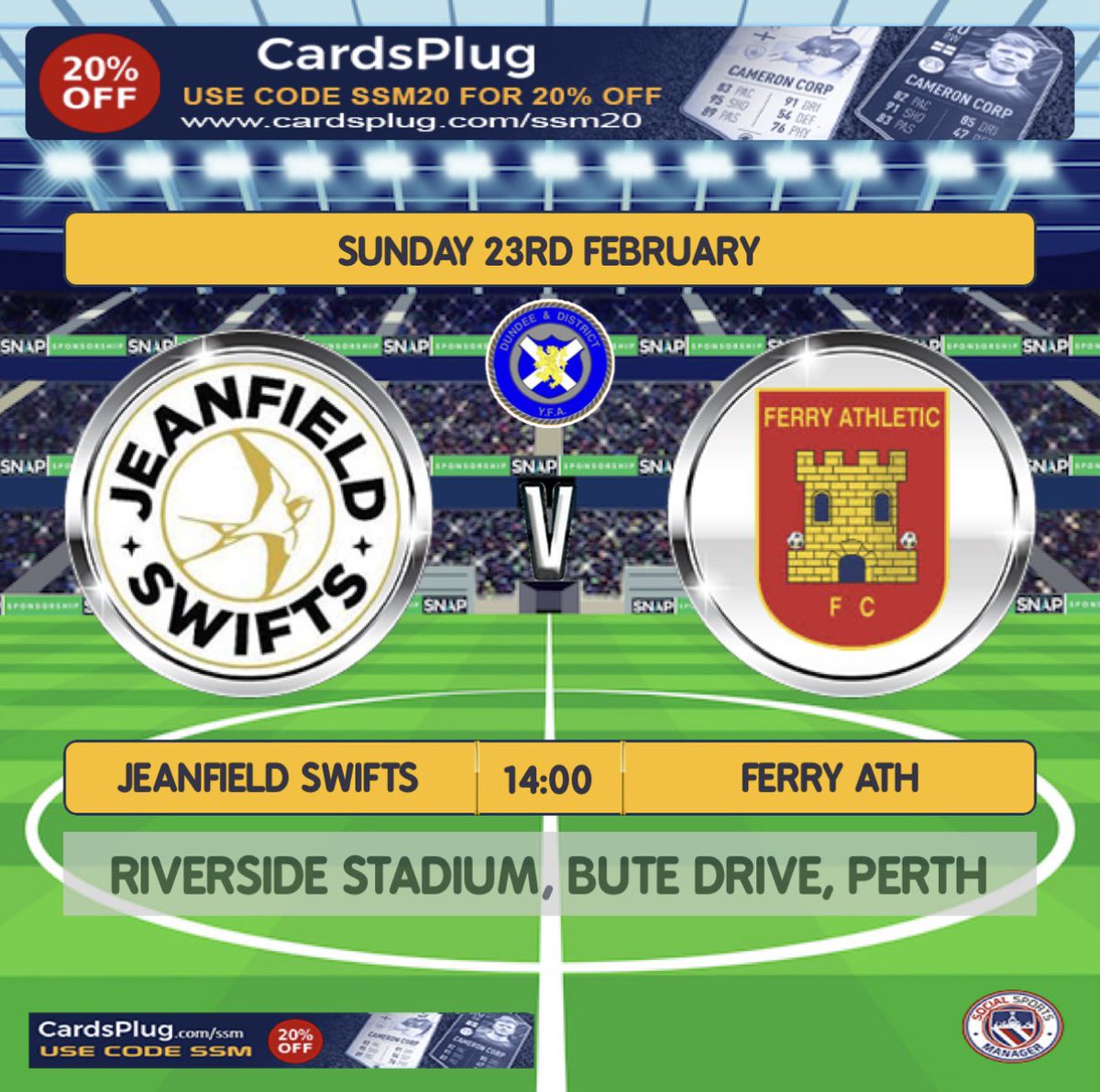 The lads are back in league action tomorrow, as we travel to Perth to face Jeanfield for the first time. They’ve had a solid start to their season so expecting a hard match 🟡🔵