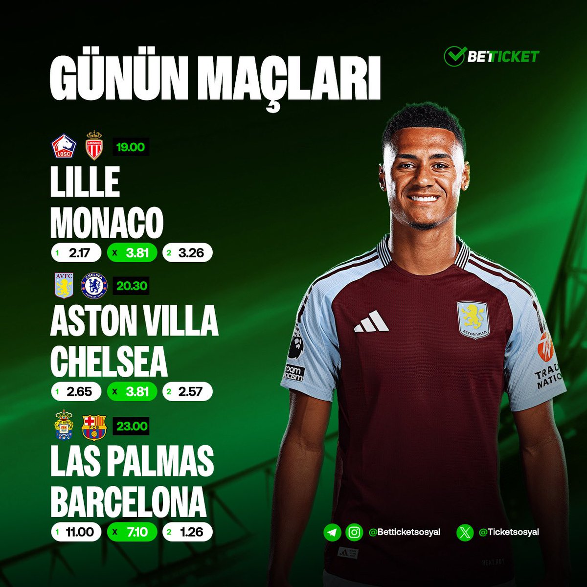 ⚡️Günün Maçlarında BETTICKET'In arttırılmış oranlarını gördünüz mü ? Bugün tam size göre 🤩

🔗 BETTICKET’ın kazandıran dünyası seni bekliyor: ws.tc/betticketgiris