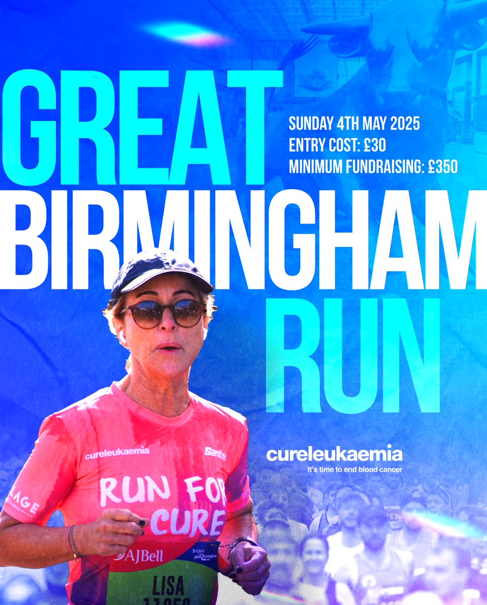 CureLeukaemia's tweet photo. In just 10 weeks, you could be running the @Great_Run Birmingham Run! Join us to raise funds for children and adults battling blood cancer in Birmingham 🎖️🏃‍♂️
Register your interest now: https://t.co/84Juvhx228 https://t.co/FG8huqzeTr