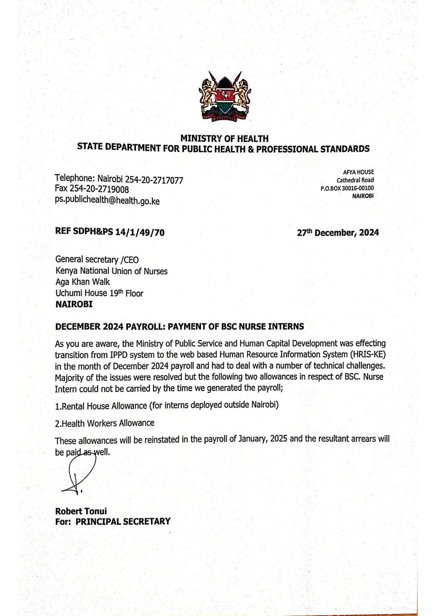 Remember to pay our arrears bwaaanaaa, the play is becoming a drama. 
<a href="/kmpdu/">KMPDU</a>
<a href="/MOH_Kenya/">Ministry of Health</a> <a href="/psmuthoni/">Mary Muthoni Muriuki, CBS, HSC</a> 
<a href="/KNUNOFFICIAL/">KNUNM-The Voice of a Kenyan Nurse & Midwife</a> 
#ElonMusk 
#PostMedicallnterns 
#mulongonimuongo