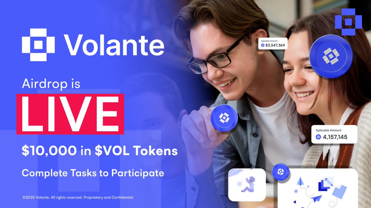 Volantechain.com (Volante Labs Limited) (@volantechain) on Twitter photo 🚀 Volante Airdrop Campaign Alert! 🚀
🎆 Join the Volante community and earn rewards worth $10,000 in $VOL tokens! 🎆
How to participate:
1️⃣ Telegram: Join the Volante Telegram community.
2️⃣ X (Twitter): Follow <a href="/volantechain/">Volantechain.com (Volante Labs Limited)</a>, Like and Retweet the pinned post, and tag 3 friends. 🚀 Volante Airdrop Campaign Alert! 🚀
🎆 Join the Volante community and earn rewards worth $10,000 in $VOL tokens! 🎆
How to participate:
1️⃣ Telegram: Join the Volante Telegram community.
2️⃣ X (Twitter): Follow <a href="/volantechain/">Volantechain.com (Volante Labs Limited)</a>, Like and Retweet the pinned post, and tag 3 friends.