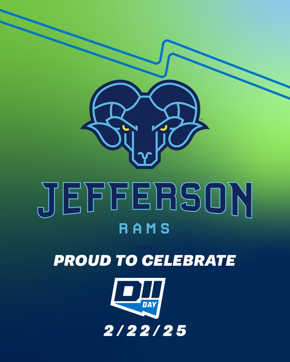 Jefferson Rams ๐ (@jeffersonrams) on Twitter photo We celebrate the athletes and fellow programs throughout the entire DII landscape!
Happy <a href="/NCAADII/">NCAA Division II</a> Day! We celebrate the athletes and fellow programs throughout the entire DII landscape!
Happy <a href="/NCAADII/">NCAA Division II</a> Day!
