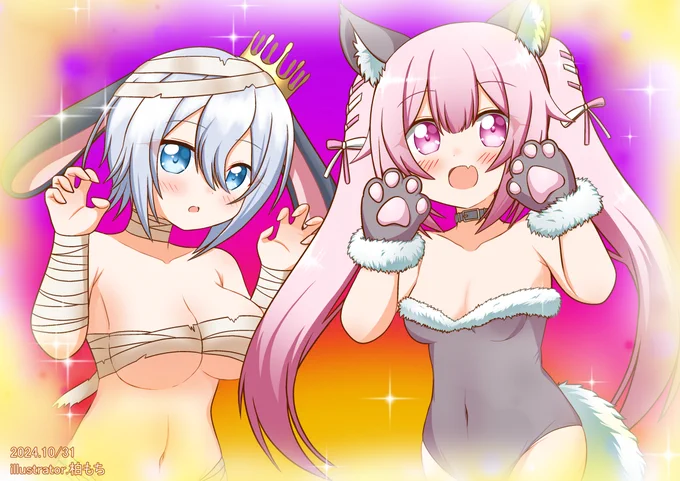 今日は猫の日ということで、最近(?)描いた猫耳#ちよ個展#アトりえる#あおぎり高校美術部 