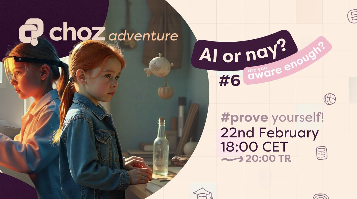 chozapp's tweet photo. Choz x #AIorNay Quiz Night #6 is here with our updated and improved UI 📣💙 

📅 Today! Feb 22nd, 18:00 CET 
Link? 👉 https://t.co/qp8t5S7oEC
The quiz will be active when the time comes and it'll be available for 24 hours.

Would you like to put your AI knowledge to the test? Let's see who's more aware. Time to prove yourself!
#AIQuiz #TechCommunity #Web3Community