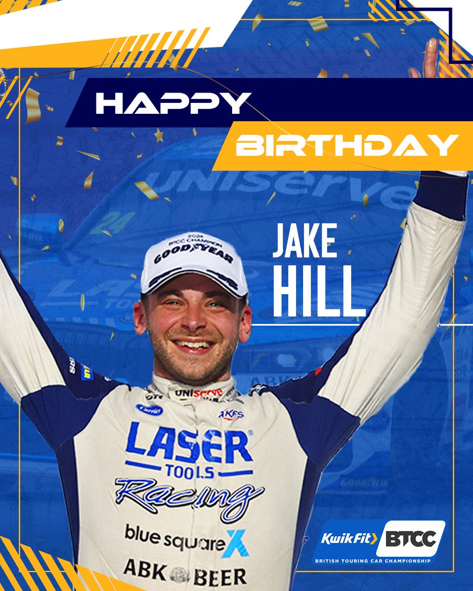 BTCC's tweet photo. Join us in wishing the 2024 BTCC Champion Jake Hill a very Happy Birthday!

Who’s ready to see the champ back on track?

#BTCC https://t.co/AFMdS2TCBB