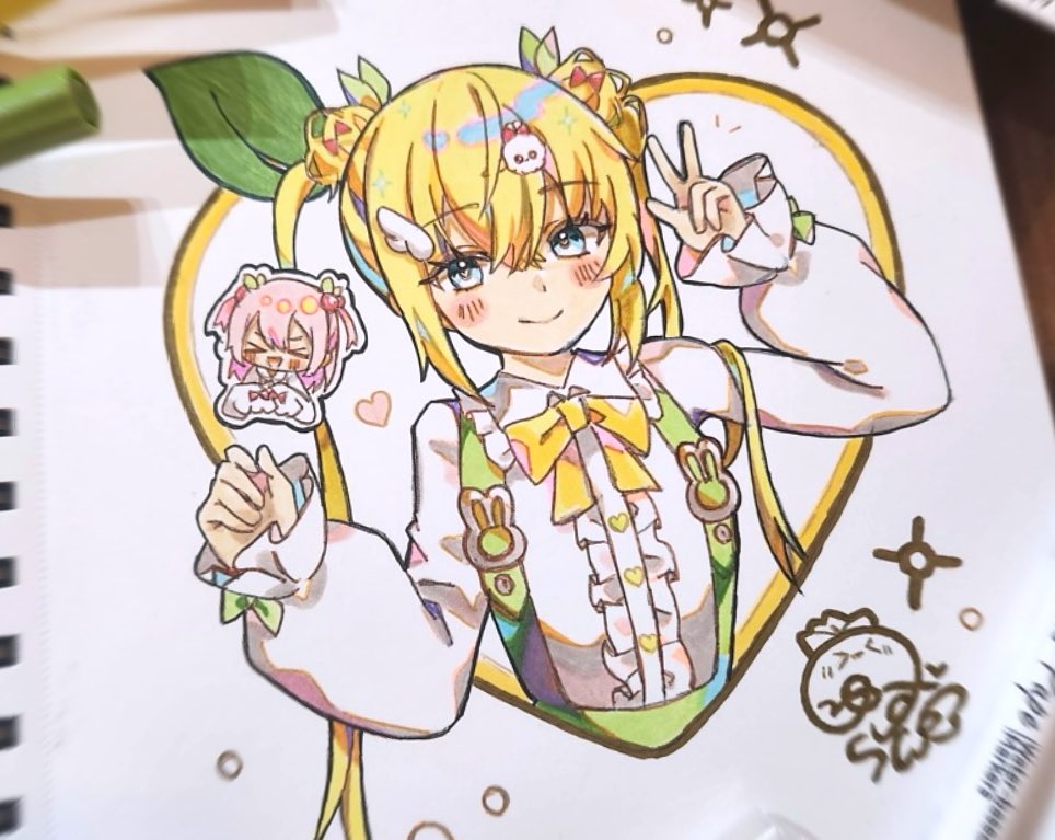 pafe_yuzuran's tweet photo. 久しぶりのアナログ！🌻✨️
#Ohuhu #Ohuhumarkers #ゆずめなあーと https://t.co/Ek6u36Q8XY