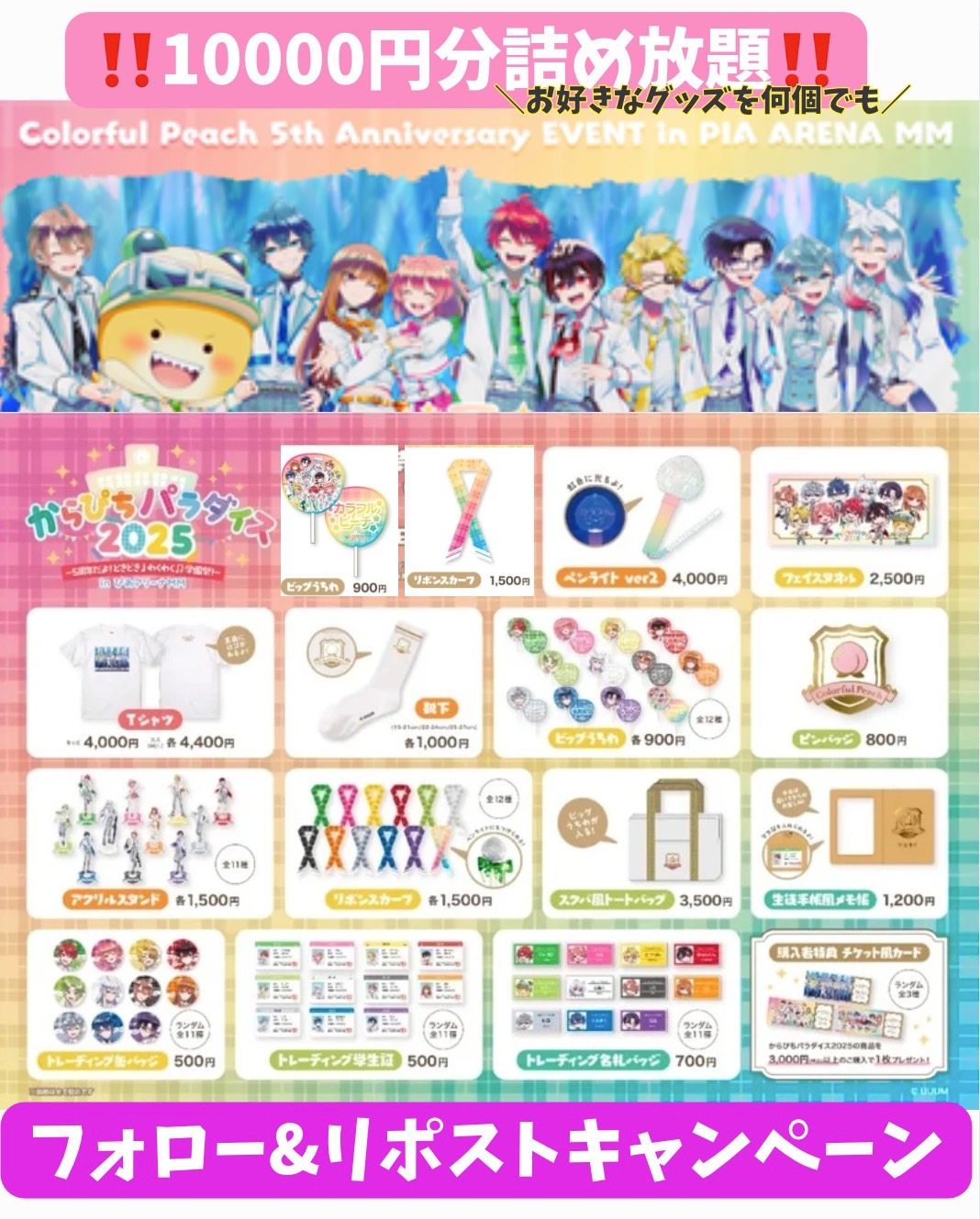 からぴちパラダイス（パラぴち）関連グッズまとめ売り み*ぴ様 カラフルピーチ からぴちパラダイス2025 まとめ売り