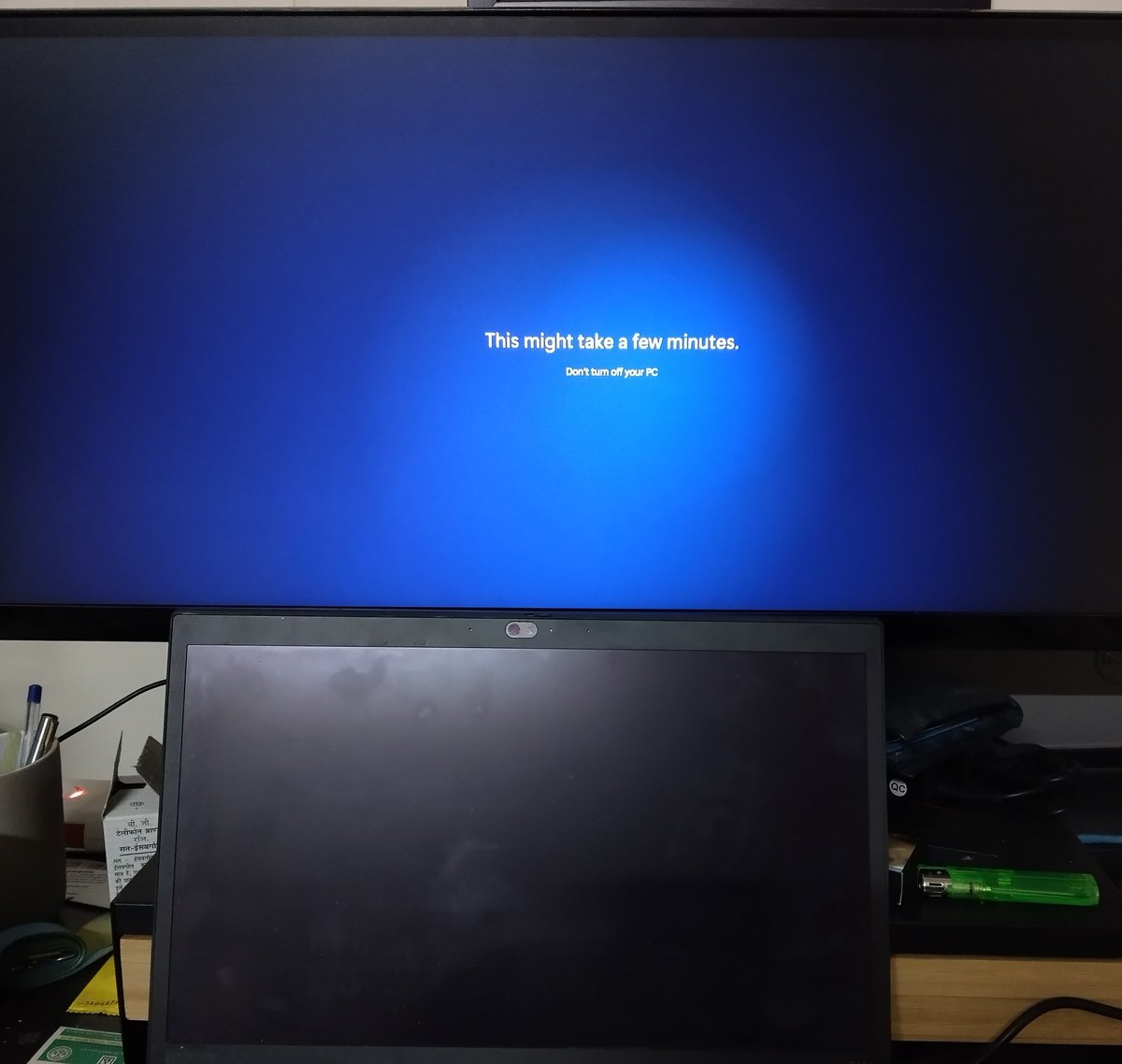 the_berozgar's tweet photo. "Just had one of those 'f*** Microsoft' moments 😤 My manager called about a blocker in production deployment due to access issues—major release at stake. I log in, and guess what? Windows decides it’s the *perfect* time to start its own update. 🖥️🔄 #TechLife #DeploymentDrama" https://t.co/joNo47b5Cs