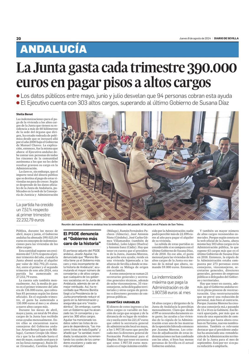 AndaluciaSinVOX's tweet photo. Tu hijo sin posibilidades de alquilar ni comprar un piso y los altos cargos de Moreno Bonilla con sueldos de 8.000 euros mensuales al mes encima le alquilan un piso en Sevilla con una gasto de 130.000 euros mensuales , esa es la #Andalucía del PP , como engañan a los fachapobres https://t.co/BKOvVcSkz1