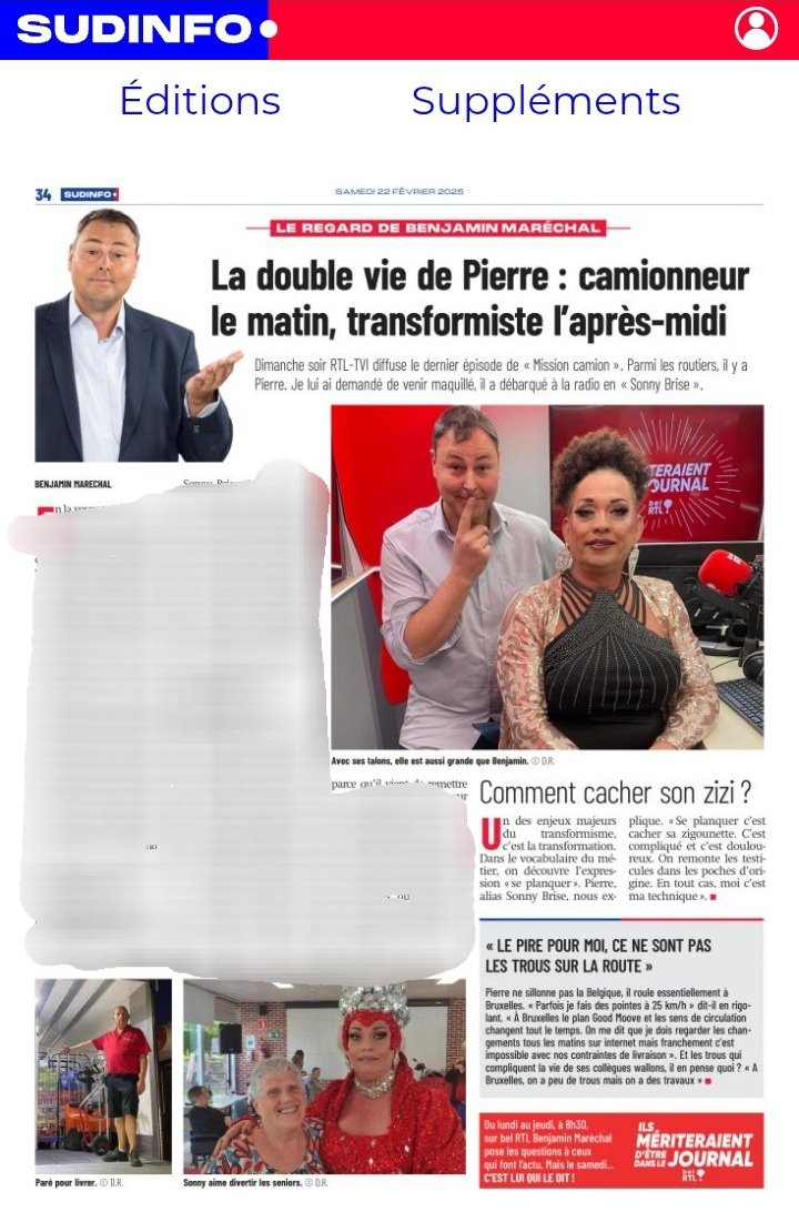simpleabonne's tweet photo. Jusqu'où va l'obsession anti-Good Move de la #PravdaBleue aka Sudpresse: même dans une page consacrée à un... "transformiste" 🙄 https://t.co/bU3BHTp5VD