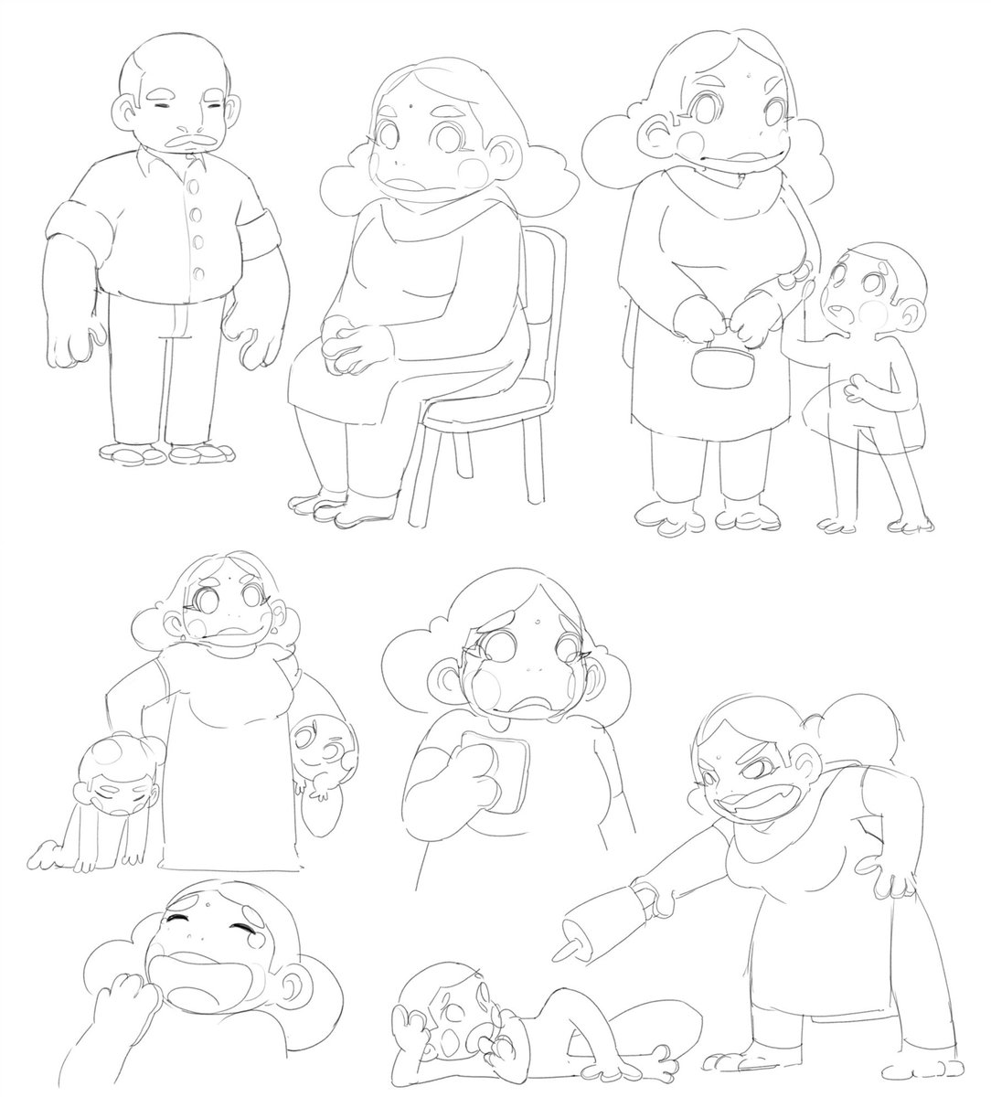 Manduk character exploration sketches