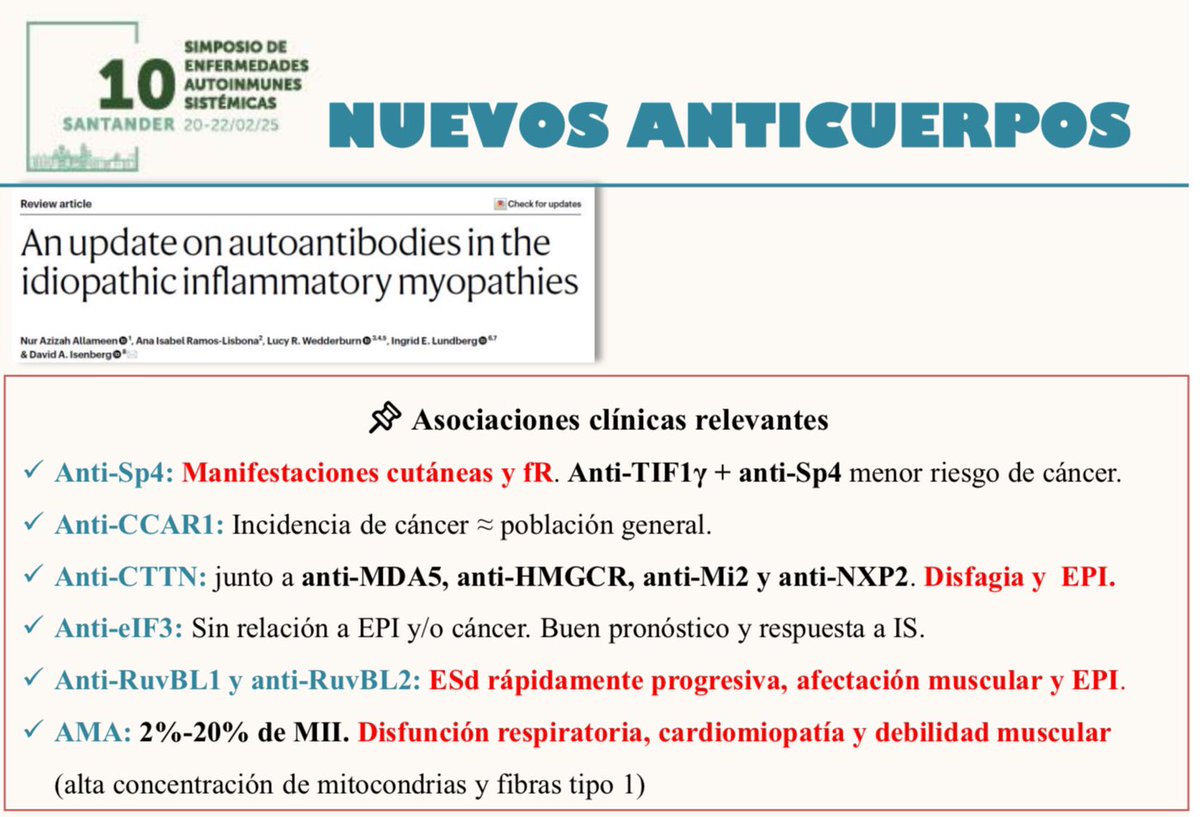 Nuevos autoanticuerpos en miopatías inflamatorias🗒️ #simposioEAS25