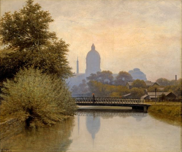 LiterateIndy's tweet image. The Canal - Morning Effect, Indianapolis, 1894.

(Richard Gruelle, born on this day in 1851)