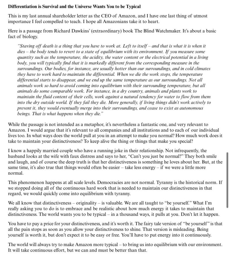 Jeff Bezos might be a prick, but damn – what a message, what a piece of writing.