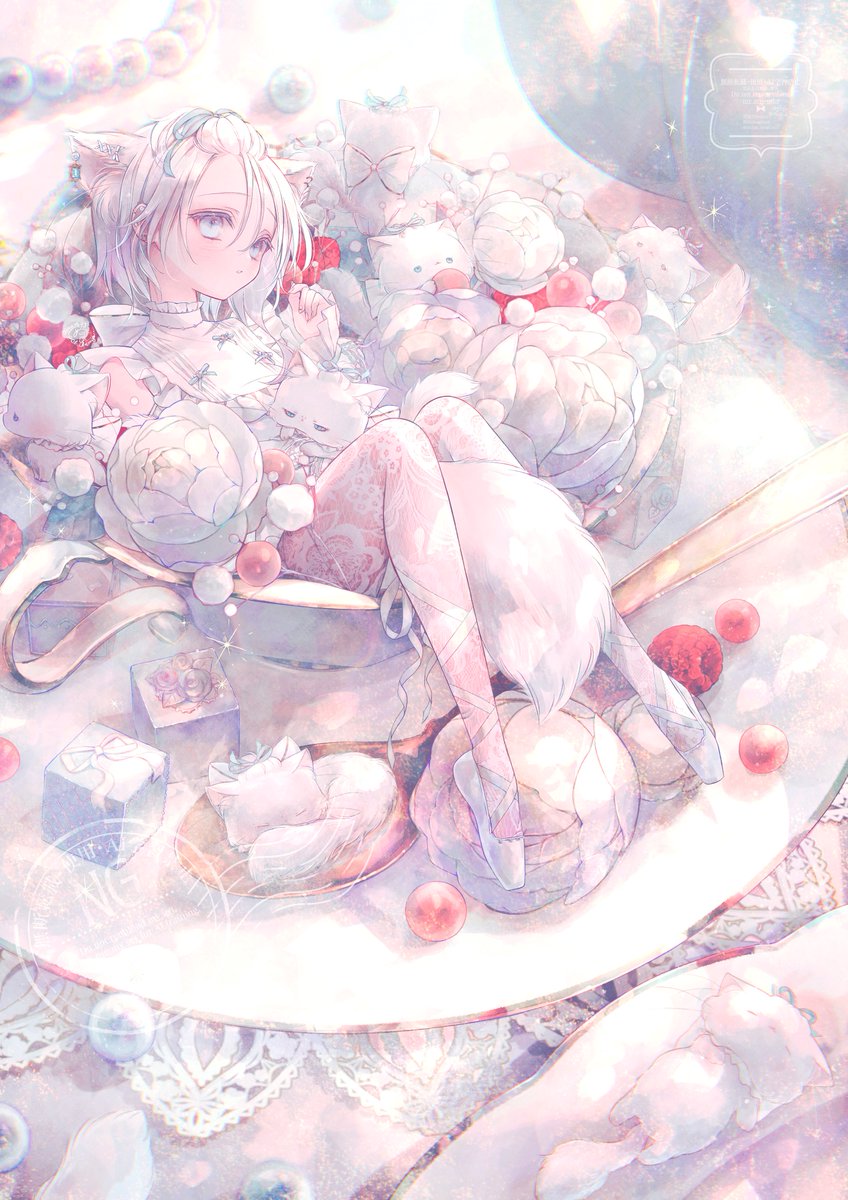 「𝕥𝕖𝕒𝕔𝕦𝕡 𝕔𝕒𝕥#猫の日 #にゃんにゃんにゃんの日 」|千葉めぐむのイラスト