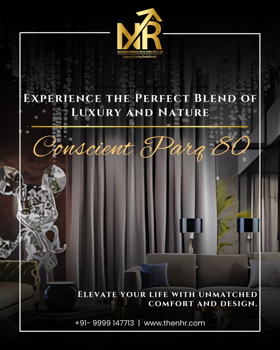 thenhrofficial's tweet image. 🏡 **Conscient Parq, Sector 80 – Luxury &amp;amp; Serenity!**  

✅ **Premium Homes** | ✅ **Prime Location** | ✅ **Top Amenities**  

📢 **Book Now!**  

#ConscientParq #LuxuryLiving #Sector80Gurgaon