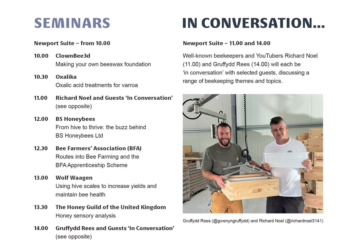 Don't miss the great talks we have today in the Newport Suite.

#thebeekeepingshow #thebeekeepingshow2025 #beekeeping