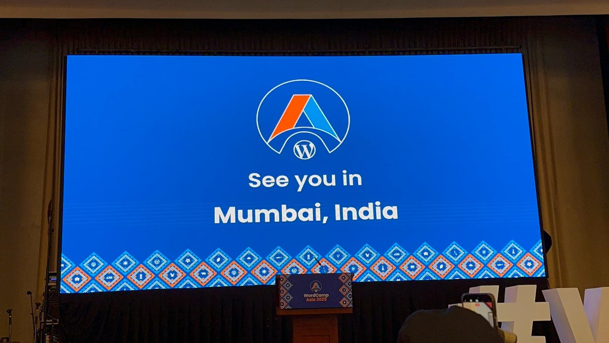The next #WordCampAsia is heading to Mumbai, India in 2026 🎉 Can’t wait to see the WordPress community come together in this vibrant city. See you there 🚀
